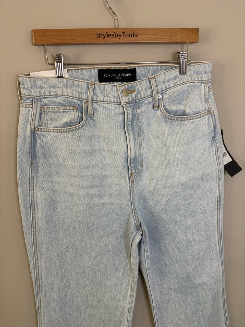 Veronica Beard Dylan High Rise Straight Ankle Jeans Cuffed Ankle Sz 31 NEW - Picture 6 of 13